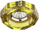 DK6 GD/YL Светильник ЭРА декор стекло многогранник MR16,12V, 50W, GU5,3 желтый/золото
