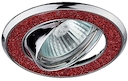 DK18 CH/SH R Светильник ЭРА декор "круглый  со стеклянной крошкой" MR16,12V/220V, 50W, хром/красный блеск