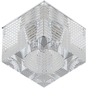 DK11 CH/WH Светильник ЭРА декор "куб с горизонтальными полосками" G9,220V, 40W, хром/прозрачный (3/3