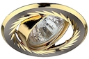 KL6A SN/G Светильник ЭРА литой пов. с гравировкой по кругу MR16,12V/220V, 50W сатин никель/золото