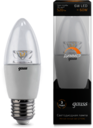Лампа Gauss LED Candle-dim Crystal Clear E27 6W 2700К диммируемая 1/10/50