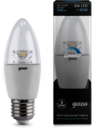 Лампа Gauss LED Candle-dim Crystal Clear E27 6W 4100К диммируемая 1/10/50