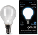 Лампа LED Filament Globe Opal E14 5W 4100K 1/10/50