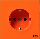 Розетка с зазем конт с надписью ZSV F100 оранжевый