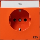 Розетка с зазем конт поле и надпись ZSV F100 оранжевый