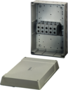 K 9505 - Коробка ответвительная, размер 310х210х116, цвет серый, материал полистирол, преднамеченные выбиваемые отверстия на 16 вводов  M25/32/40/50,  5-полюсный клеммник 16-50 мм2, кабельные ввода заказываются отдельно, IP 55 (ESM) / IP 65 (AKM)