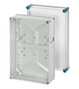 K 0300 - Пустой ящик с прозрачной крышкой, гладкие стенки, без возможности объединения, материал полистирол, цвет серый, IP 65, 300х450х170 мм