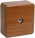 Коробка КМ41206-05 распаячная для о/п 50х50х22 мм дуб (4 клеммы 3мм2)