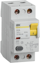 Выключатель дифференциального тока 2P 80А 300мА ВД1-63 (тип AC)