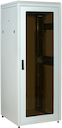 ITK Шкаф сетевой напольный 19" LINEA N 33U 800х800мм стеклянная передняя дверь, задняя металлическая серый