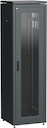 ITK Шкаф сетевой напольный 19" LINEA N 33U 600х600мм стеклянная передняя дверь, задняя металлическая черный