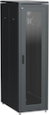 ITK Шкаф сетевой напольный 19" LINEA N 33U 600х1000мм стеклянная передняя дверь, задняя перфорированная черны