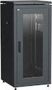 ITK Шкаф сетевой напольный 19" LINEA N 18U 600х600мм стеклянная передняя дверь, задняя металлическая черный