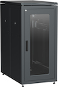 ITK Шкаф сетевой напольный 19" LINEA N 24U 600х1000мм стеклянная передняя дверь, задняя перфорированная черны
