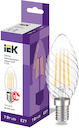 Лампа светодиодная CT35 свеча витая прозрачная 7Вт 230В 3000К E27 серия 360° IEK