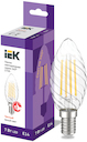 Лампа светодиодная CT35 свеча витая прозрачная 7Вт 230В 3000К E14 серия 360° IEK