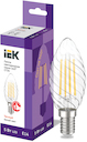 Лампа светодиодная CT35 свеча витая прозрачная 5Вт 230В 3000К E14 серия 360° IEK