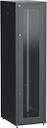 ITK Шкаф сетевой напольный LINEA E 42U 600х800мм стеклянная передняя дверь задняя металлическая черный