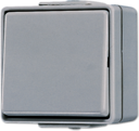 Выключатель одноклавишный WG600 (10 А, с возм. подсветки, в сборе, о/у, серый)