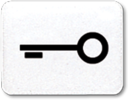 Окошко с символом для "KO-клавиш"; символ "ключ" , белое