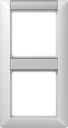 Рамка 2-кратная с полем для надписи для горизонтальной и вертикальной установки; белая