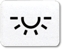 Окошко с символом для "KO-клавиш"; символ "освещение" , белое