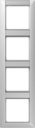 Рамка 4-кратная с полем для надписи для горизонтальной и вертикальной установки; белая