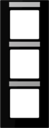 Рамка 3-кратная; термопласт; с полем для надписи; чёрный