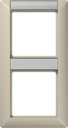 Рамка 2-кратная с полем для надписи для горизонтальной и вертикальной установки; слоновая кость