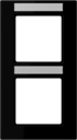 Рамка 2-кратная; термопласт; с полем для надписи; чёрный