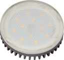 Лампа светодиодная (LED) «таблетка» d75мм GX53 100° 12Вт 220-230В матовая тепло-белая желтая 3000К