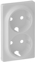 Крышка розетки двойной Valena Life (2x2P+E, белая)