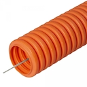 Труба гофрированная ПНД лёгкая безгалогенная (HF) оранжевая с/з д25 (50м/2600м уп/пал) Промрукав