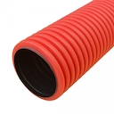 Труба гофрированная двустенная ПЭ жесткая тип 750 (SN14) красная д110 6м (36м/уп) Промрукав