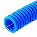 Труба гофрированная ПП лёгкая не распространяющая горение с/з синяя д16 (100м/5500м/ уп/пал) Промрукав
