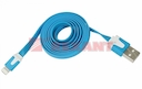 USB кабель для iPhone 5/5S slim шнур плоский 1М синий