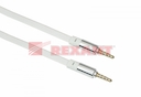 Аудио кабель AUX 3.5 мм шнур плоский 1M белый