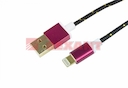 USB кабель для iPhone 5/6/7 моделей, шнур в тканевой оплетке, черный REXANT