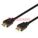 Шнур HDMI - HDMI с фильтрами, длина  1 метра (GOLD) (PVC пакет)  REXANT