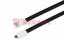 USB кабель microUSB, плоский силиконовый шнур, черный REXANT