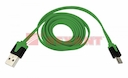 USB кабель универсальный microUSB шнур плоский 1М зеленый