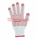 Перчатки ХБ белые (точка) REXANT, 5 нитей, 48-50 гр. 
