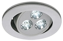 TRITON 3 LED downlight, round, silvergrey, 3x1W LED, neutral white, adjustable, 4000K