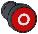 Моноблочная кнопка, пластик, красный, &Oslash;22, пружинный возврат, с маркировкой O, 1 НЗ