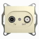 Розетка телевизионная Glossa (TV+SAT, под рамку, с/у, бежевая)