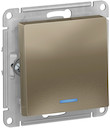 Выключатель одноклавишный AtlasDesign (10 А, под рамку, подсветка, с/у, шампань)