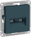 Розетка компьютерная AtlasDesign (2xRJ45, под рамку, с/у, изумруд)