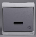 Кнопочный вык-ль с подсвет с симв и quot;свет и quot; комб в блок о/у, серый в сборе IP55