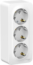 Розетка Blanca тройная с изоляционной пластиной (16 А, в сборе, з/к, о/у, белая)