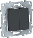 UNICA NEW переключатель 2-клав, перекрестный, 2 x сх. 7, 10 AX, 250 В, антрацит